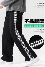 春夏高街潮牌休闲裤垂坠感阔腿直筒裤DK7840-P45，男装休闲裤，星座717