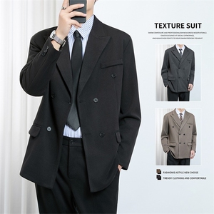 男西装外套毛呢双排扣西服正装新郎结婚礼服大码S-5XL JAK26 P77图片