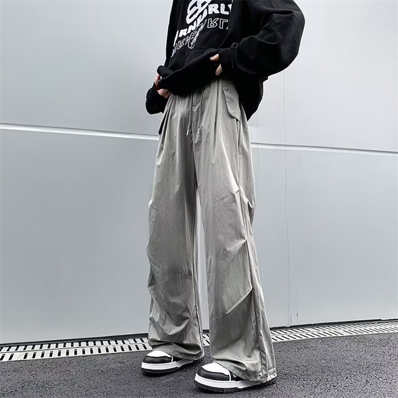 潮工装裤男秋季阔腿冲锋裤子2023新款潮流秋冬休闲长裤K1008,男装休闲裤,星座1116A-1（原606A）