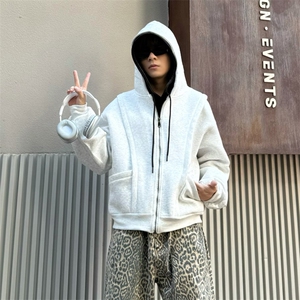 抖音得物高品质二开 25秋冬美式重磅宽松结构设计连帽卫衣外套W78图片