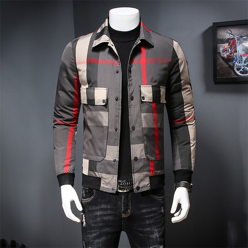 A7006 冬季新款加厚翻领格子保暖棉服 P235图片