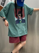 夏季新款大版图案T恤，女装T恤，JIAN.Z 简.站