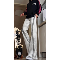 美式eodup高街hiphop小从涂鸦脏脏毛边喇叭牛仔裤货号K2409P65，男装牛仔裤，电商A063