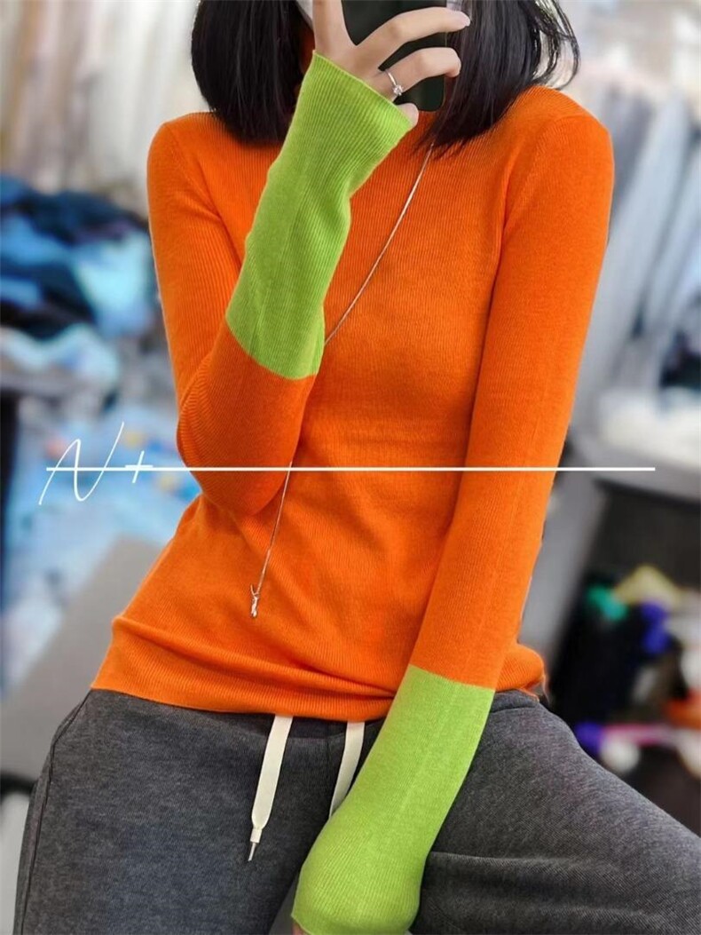 10色羊毛衫打底拼色袖子，其它，M++