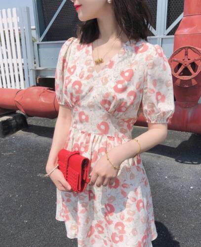 【现货】印花泡泡袖连衣裙图片