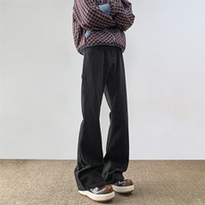 XZ-221-5/K3018/P50美式复古纯色弯刀微喇休闲牛仔裤，男装牛仔裤，星座221-5