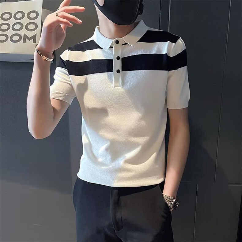 polo衫男夏季新款潮流短袖t恤男士潮牌修身百搭休闲翻领上衣,男装T恤,星座1210-1