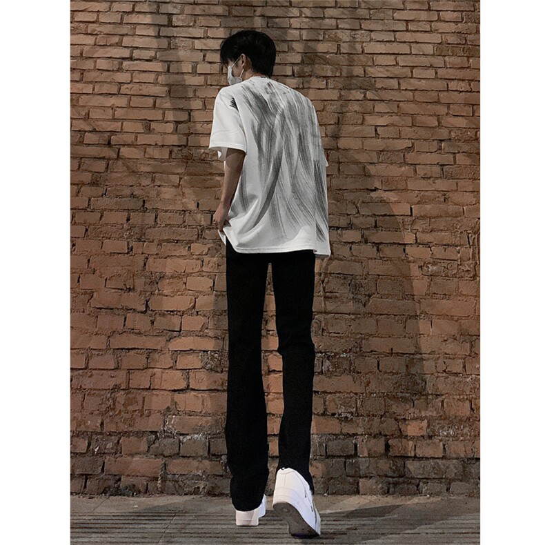 图片已授权弹力渐变大码微喇毛边直筒牛仔裤男K860-K861-K866-P50图片