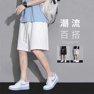 纯色简约短卫裤男士潮牌短裤夏季休闲直筒五分裤HX1025TP30控价48图片
