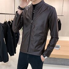 春秋韩版潮流帅气修身PU皮衣男短款青年皮夹克机车服外套813-P55，男装夹克，星座1403B