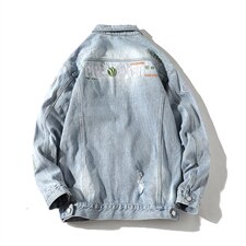 jk822-p90-限价128白底牛仔夹克肥仔秋款量足印花大码,男装夹克,星座103A