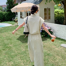现货！薄款半身裙两件套衬衫休闲夏季工装套装裙5065P130K198，女装套装/套裙，维壹