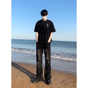 B221 美式ins高街暗黑小众修身小脚破洞牛仔裤 LK23065-P60 控78图片