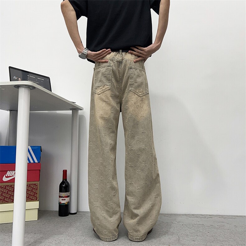 春季水洗做旧牛仔裤复古潮流休闲时尚直筒裤,男装牛仔裤,星座410-6（原星座1304-1）