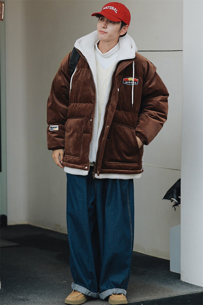 冬季青少年假两件棉衣外套加绒加厚潮牌棉服男女8117-P140控价188,男装棉衣,电商A441-1