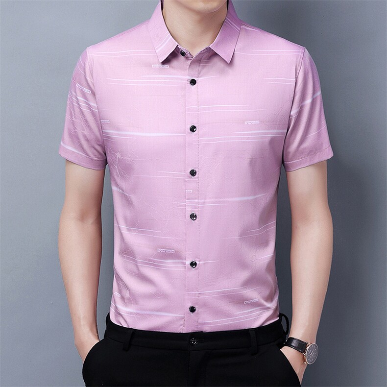 中青年男士衬衫短袖新款2023夏季上衣休闲宽松潮流高端衬衫男装潮，男装衬衫，电商B212（原钱塘6029）