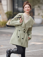 双面羊毛大衣女高级感时尚减龄今年流行毛呢外套2025年冬季，女装双面呢大衣，琦鑫阁（原依鑫阁）