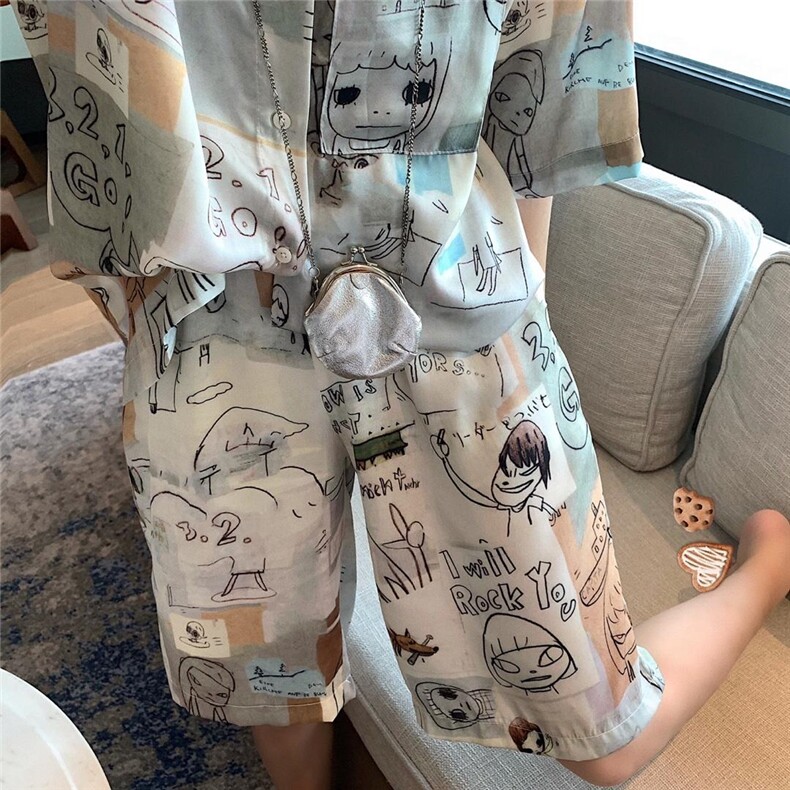 印花中裤，女装，XTZ style