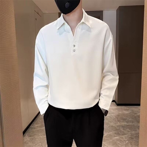 时尚潮流慵懒百搭原宿文艺新款气质v领翻领男新款春秋款 CM323图片