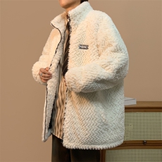 美式棉服加绒加厚保暖棉衣冬季2024新款羊羔毛外套男款W7954-P70，男装棉衣，星座512-4