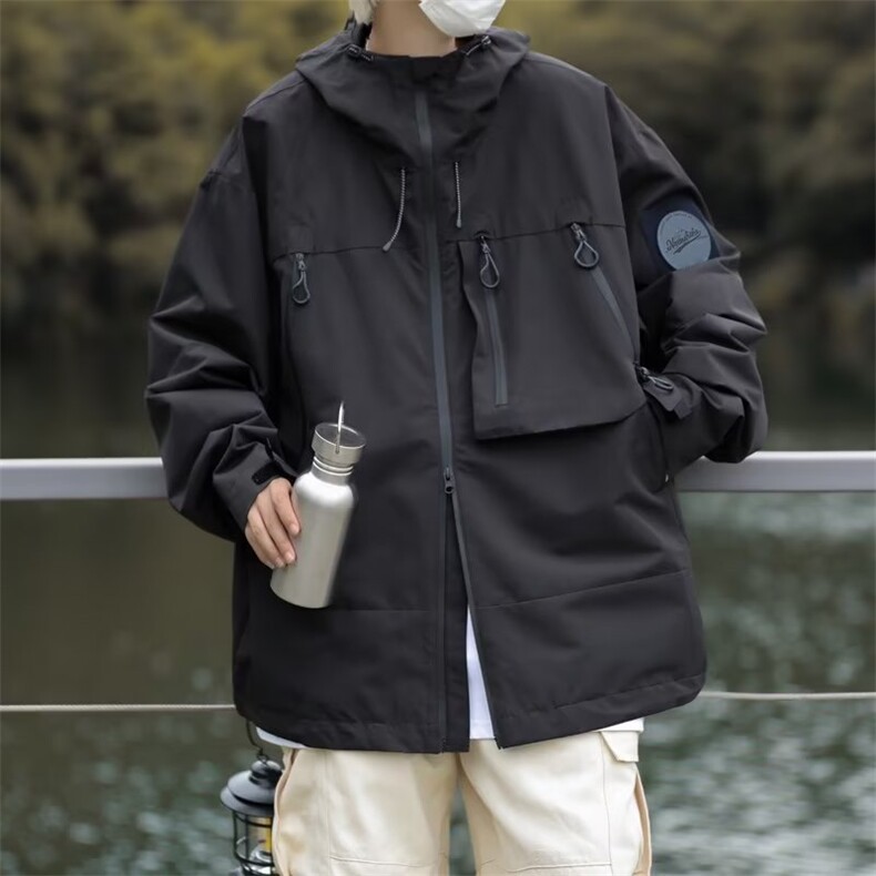 美式机能户外三防冲锋衣外套男春秋2024新款防水防风运动夹克,男装夹克,星座716-2