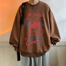 圆领卫衣男大码加厚加绒长袖t恤男S6226-P28加绒款-P33，男装卫衣，电商A040