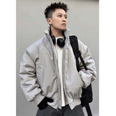 高品质春装新款老钱风美式高街解构立领棒球服飞行夹克潮休闲外套，男装夹克，电商A486-1