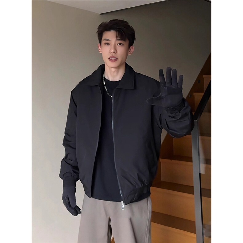 cleanfit黑色厚外套男秋冬飞行夹克棉服美式复古加厚保暖棉衣棉袄,男装夹克,星座506A