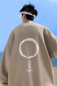 ！直播品质 重磅宽松大码港风时差印花圆领卫衣WY17-特p28图片