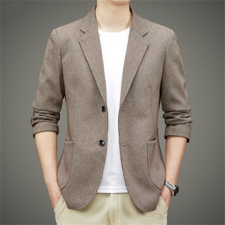 BAMJ-2801钱塘2020-2中青年男士合身纯色休闲简约西服外套P82,男装西服,钱塘207-2