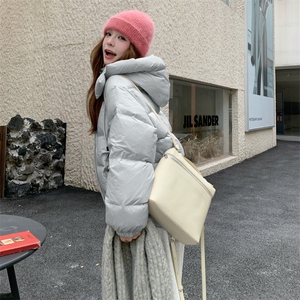 现货甜美泡芙感羽绒服外套女冬季新款韩系连帽加厚白鸭绒面包服图片