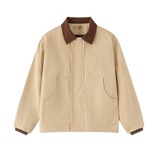 光板二开秋季美式高阶纯棉翻领拼色休闲夹克情侣外套潮WD50TP85，男装夹克，电商A247