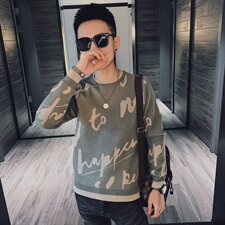 秋冬休闲圆领毛衣修身套头字母针织打底衫社会小伙MY8617-P65控85，男装针织衫/毛衣，星座308A