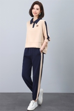 运动服套装女春秋季2024秋装新款时尚妈妈洋气大码休闲卫衣两件套，女装套装/套裙，涵誉