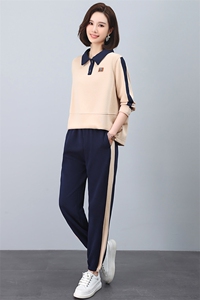 运动服套装女春秋季2024秋装新款时尚妈妈洋气大码休闲卫衣两件套图片