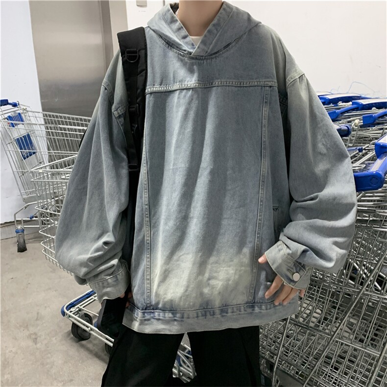 美式潮牌水洗复古牛仔夹克男女高街宽松百搭套头上衣JK01219-P65,男装夹克,星座308B-1