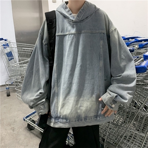 美式潮牌水洗复古牛仔夹克男女高街宽松百搭套头上衣JK01219-P65图片