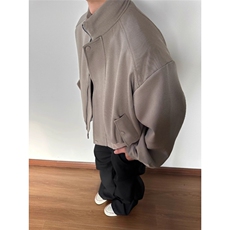 美式立领夹克男女秋季美式情侣高级感宽松飞行员外套WL8755-P70，男装夹克，星座1008