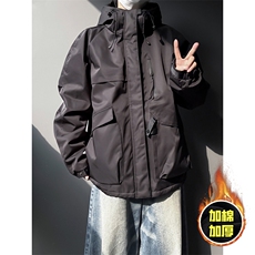 现货5W件冬季三防美式boxy解构连帽雪山冲锋衣棉衣男女棉服厚外套，男装夹克，电商A443