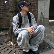 黑色美式亨利领长袖t恤男款秋冬季华夫格卫衣内搭打底衫，男装T恤，星座506A