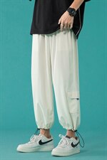 ！2023夏季冰丝男士休闲裤宽松清爽九分裤学生束脚裤K2051P35，男装休闲裤，电商B220