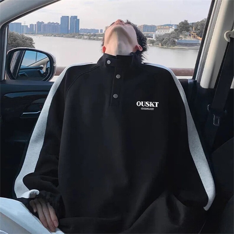 抖音得物高品质25秋冬美式高街重磅结构多扣立领卫衣外套ACM4603，女装短外套，电商A443