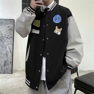 415-P39 春秋港风棒球服男韩版拼接飞行员夹克青年情侣休闲宽松图片