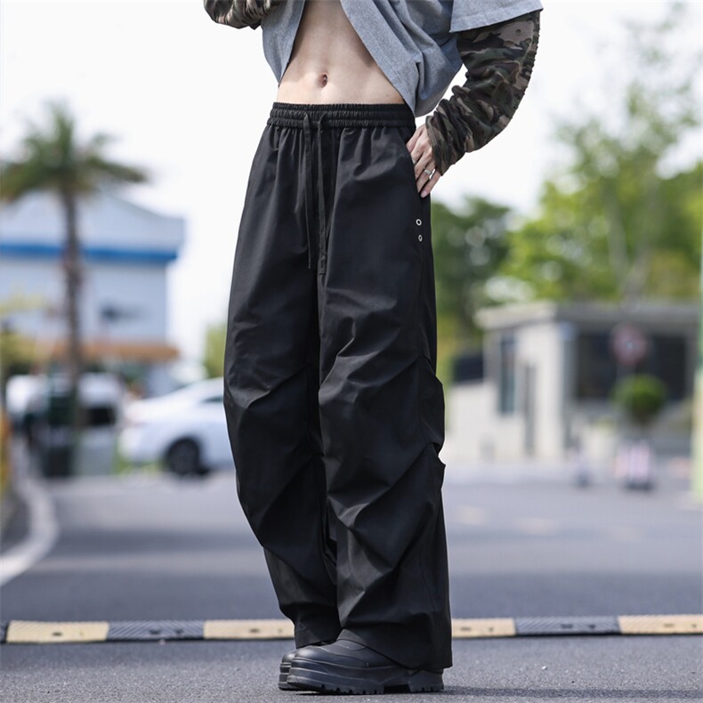 GENIOLAMODE美式工装伞兵裤子男士夏季薄款2025新款宽松直筒休闲,男装休闲裤,星座309（原A406）