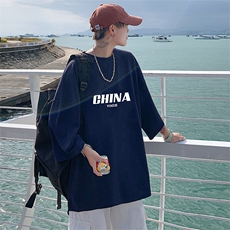 Q11001-P30春夏季七分袖t恤男大码五分袖男短袖中袖，男装T恤，电商A040