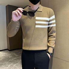 秋冬店主风社会小伙POLO领套头针织衫301A-1/M92/P58，男装针织衫/毛衣，星座301A-1