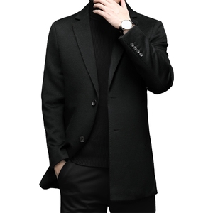 羊毛外套男士2023冬季休闲单西服宽松爸爸装上衣外套YL6516-P410图片