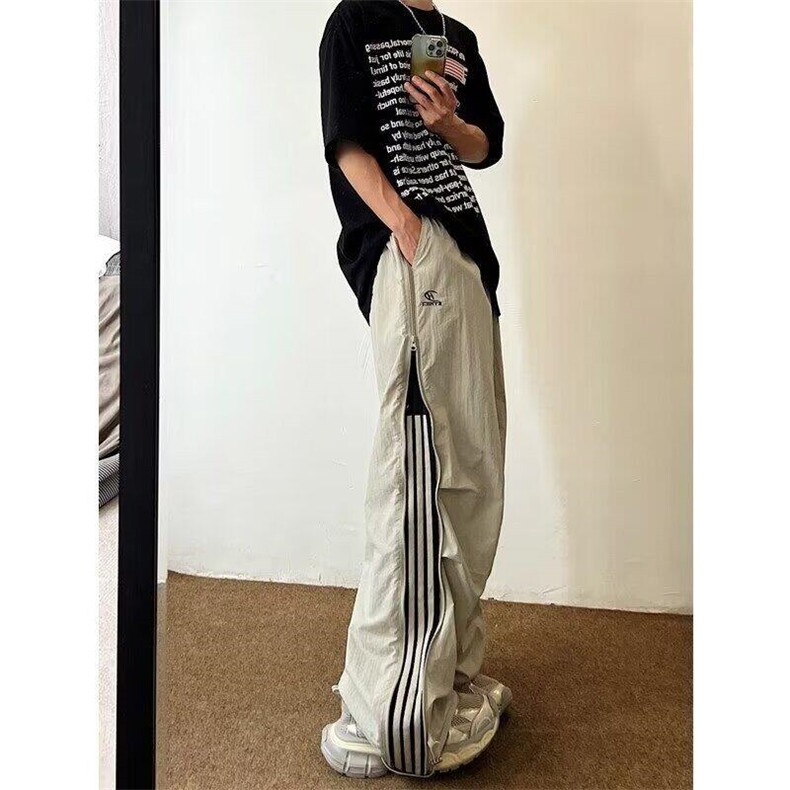 新款宽松休闲裤男韩版潮流百搭裤子坠感阔腿拖地长裤LB4544-p50,男装休闲裤,星座1008