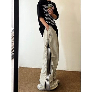 新款宽松休闲裤男韩版潮流百搭裤子坠感阔腿拖地长裤LB4544-p50图片