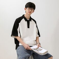 特P35无差价新款时尚夏季百搭拼色POLO衫-POLO01无影墙，男装Polo衫，电商A003